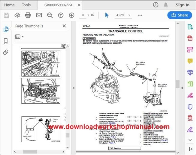 mitsubishi Space Star repair manual
